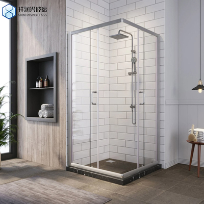 Parement en satin de verre trempé pour salle de bain de bureau
