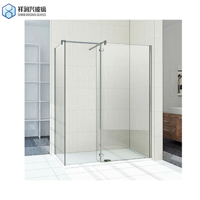 Salle de douche à double porte coulissante avec verre trempé transparent et cadre en alliage d'aluminium