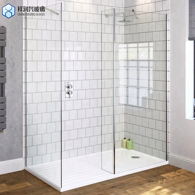 Salle de douche à double porte coulissante avec verre trempé transparent et cadre en alliage d'aluminium