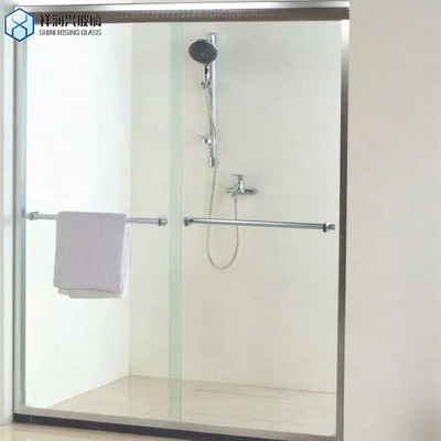 Cabine de douche en verre trempé mat noir avec portes coulissantes et verre unique