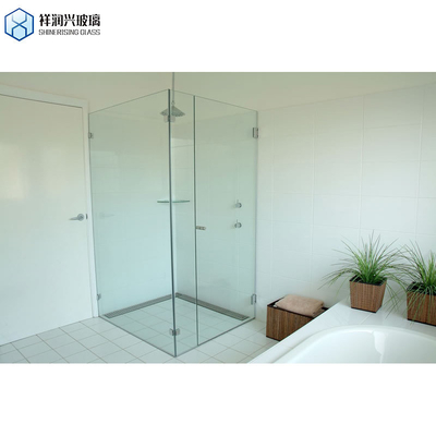 Cabine de douche en verre trempé mat noir avec portes coulissantes et verre unique