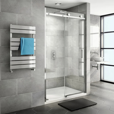 Conception de porte coulissante de douche à demi-ronde pour un cabinet de douche professionnel et moderne