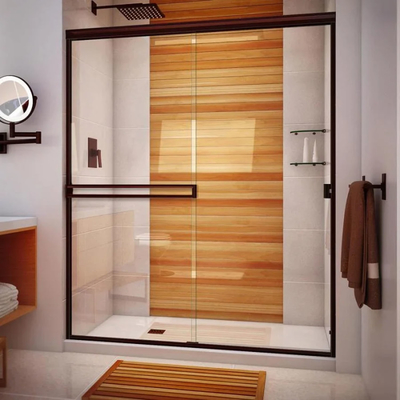 Conception de porte coulissante de douche à demi-ronde pour un cabinet de douche professionnel et moderne