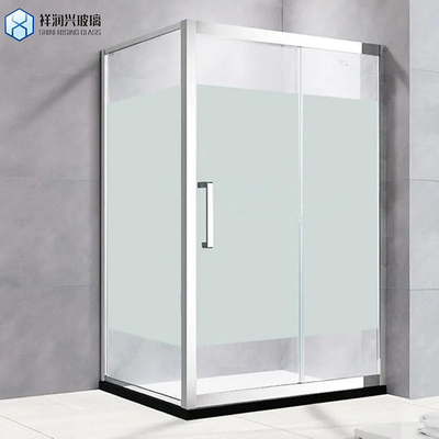 Porte de salle de bain en verre flotté sans cadre avec couches stratifiées et technique de panneau de douche
