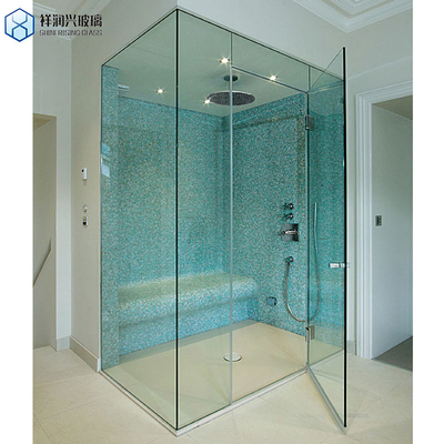 Salle de bains 6mm petit écran de douche trempé porte de douche pivotée argentée pour la personnalisation