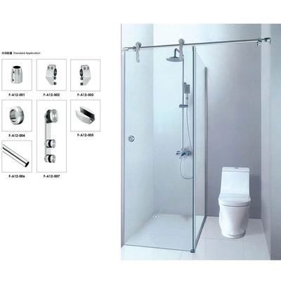 Forme de ventilateur Deux portes coulissantes Cabine de douche avec verre trempé et demande personnalisée