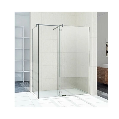 Forme de ventilateur Deux portes coulissantes Cabine de douche avec verre trempé et demande personnalisée