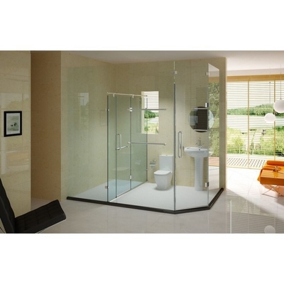 Chambres de douche rectangulaires à porte unique avec portes coulissantes doubles et verre de sécurité