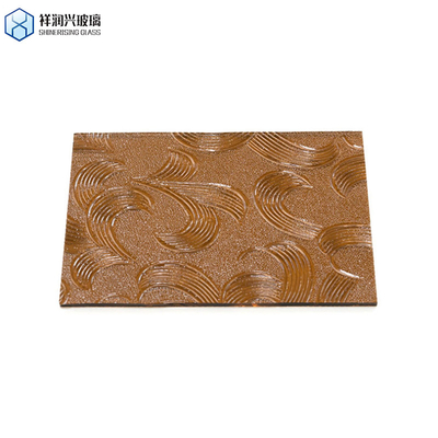 Des motifs personnalisés Verre d'art avec décor de mur gravé 3 mm 3,2 mm 4 mm Verre en relief brun