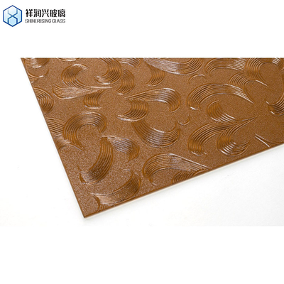 Des motifs personnalisés Verre d'art avec décor de mur gravé 3 mm 3,2 mm 4 mm Verre en relief brun