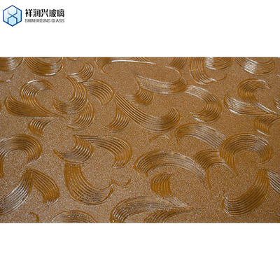 Des motifs personnalisés Verre d'art avec décor de mur gravé 3 mm 3,2 mm 4 mm Verre en relief brun