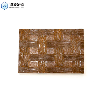 Les couches demandent 8 mm de verre transparent à motifs tempérés marron en verre gravé écran de porte de douche