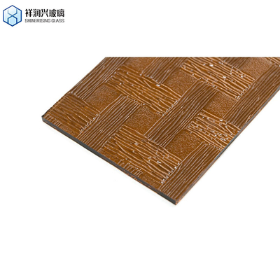 Les couches demandent 8 mm de verre transparent à motifs tempérés marron en verre gravé écran de porte de douche