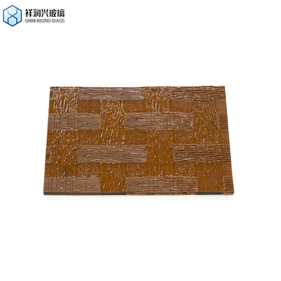 Les couches demandent 8 mm de verre transparent à motifs tempérés marron en verre gravé écran de porte de douche