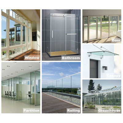 Vitrage trempé de construction de 10 mm Autre produit Vitrage unique câblé/décoratif/vitrage de salle de bain