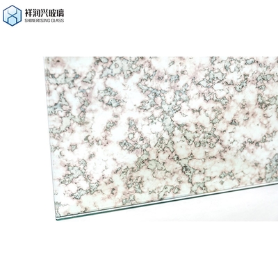 Large miroir antique en verre en papier peint en argent