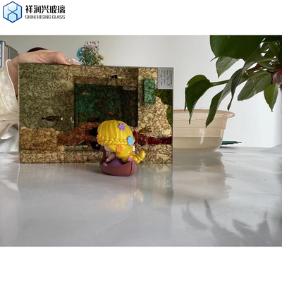 Décoration architecturale de mur de luxe Antique miroir en argent avec verre flottant