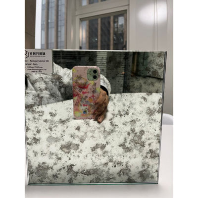 Grand miroir ancien vintage avec bord poli plat personnalisé verre miroir coloré