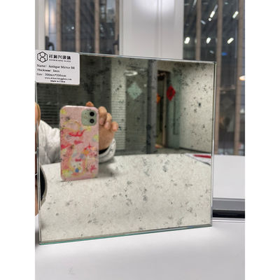 Grand miroir ancien vintage avec bord poli plat personnalisé verre miroir coloré