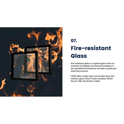 1830*2440/2140*3300/2440*3660 Porte en verre céramique résistante aux températures élevées