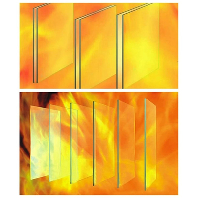 1830*2440/2140*3300/2440*3660 Porte en verre céramique résistante aux températures élevées