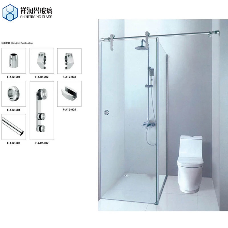 Manche en acier inoxydable douche portes de contournement cadre coulissant salle de bain à un coût abordable