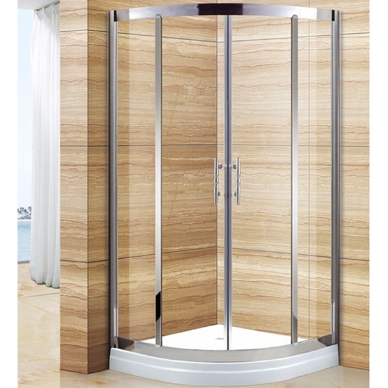 Porte coulissante de douche en verre à quatre côtés en acier inoxydable pour salle de bain de Dubaï