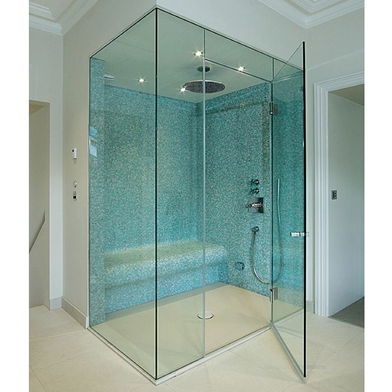 Chambres de douche rectangulaires à porte unique avec portes coulissantes doubles et verre de sécurité