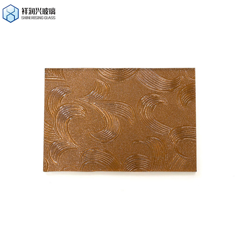 Des motifs personnalisés Verre d'art avec décor de mur gravé 3 mm 3,2 mm 4 mm Verre en relief brun