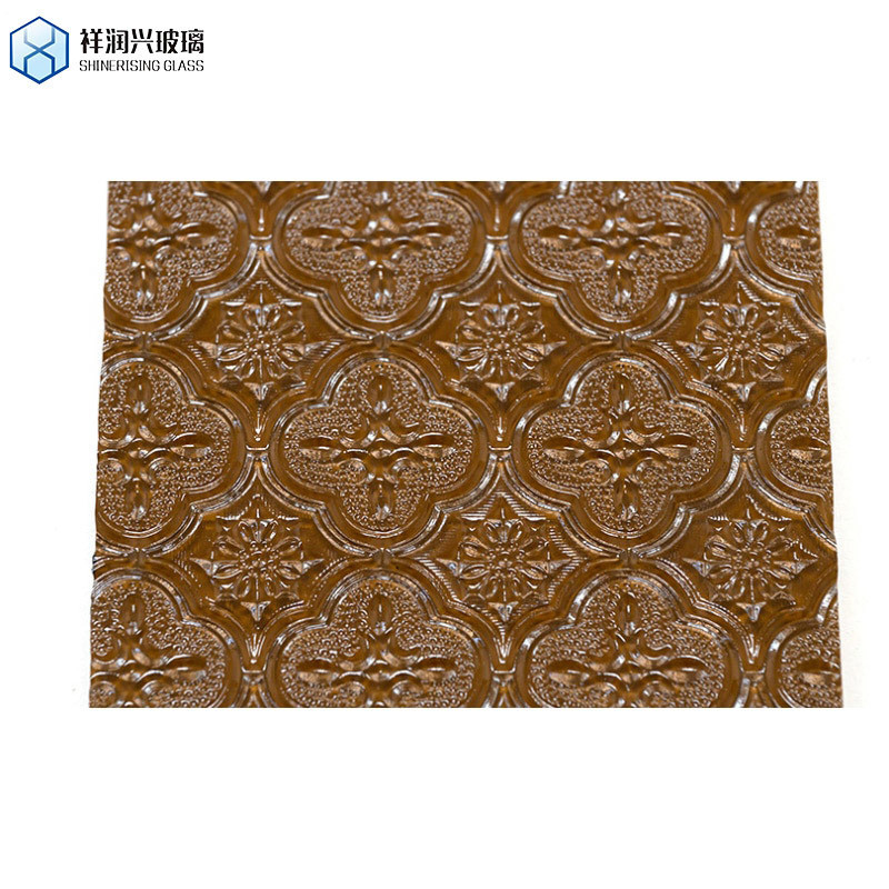3 mm-8 mm de verre transparent et coloré Qingdao à motifs filaires pour la construction de verre en relief brun