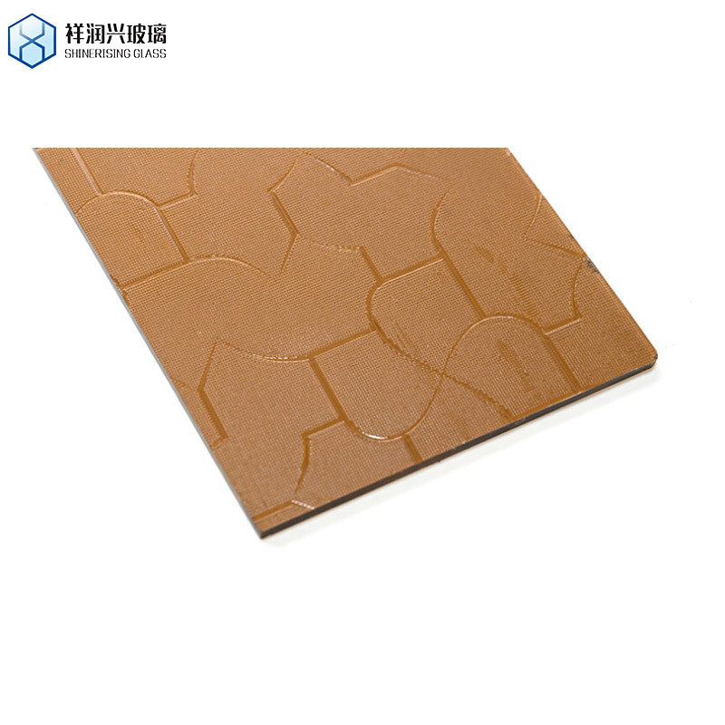 Verre décoratif à structure solide avec un dessin en relief brun et une épaisseur de 3 mm, 4 mm et 5 mm