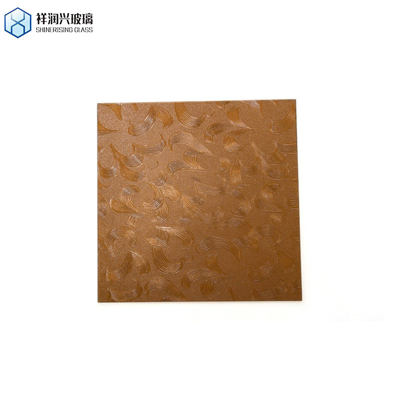 Articles décoratifs d'art hôtelier en verre flottant brun en verre en relief avec motif Qingdao