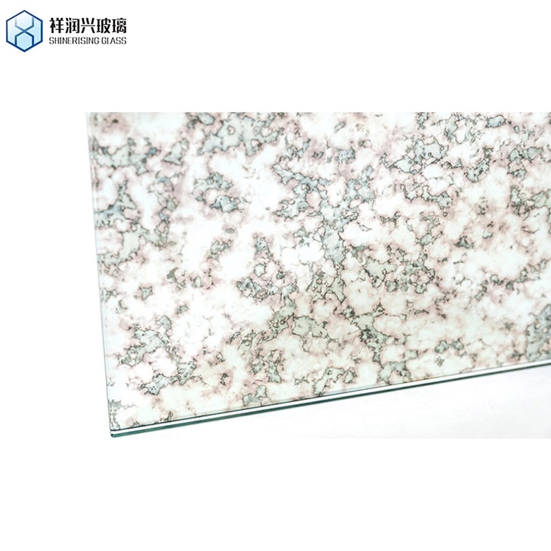 Large miroir antique en verre en papier peint en argent