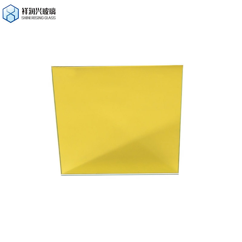 Miroir coloré en feuille de verre teintée d'or sur mesure pour la construction de dôme de verre trempé