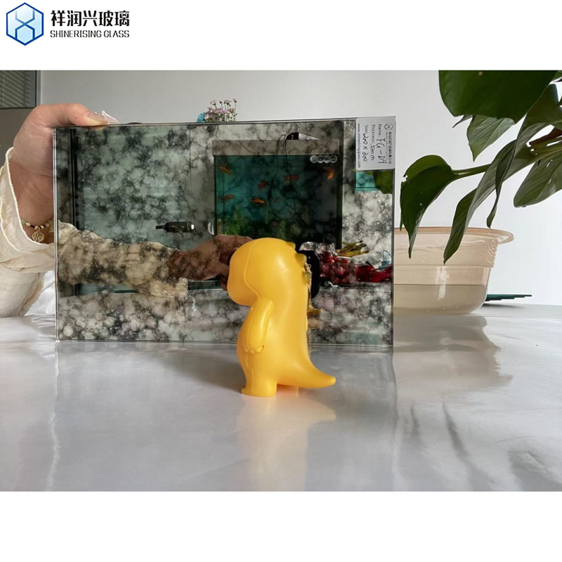 Style européen Taille personnalisée Verre miroir antique pour la décoration murale / meuble