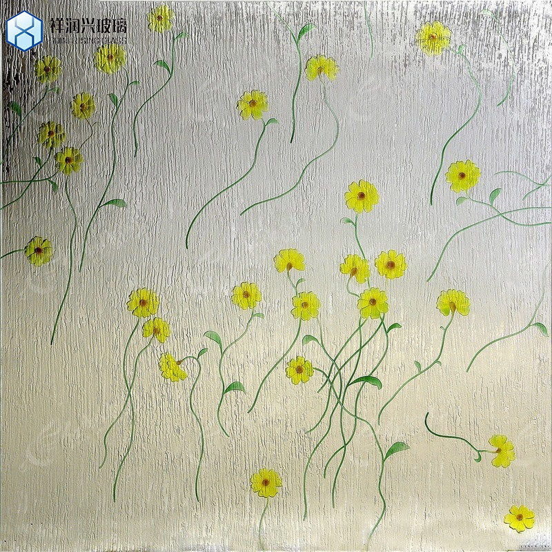 Vitrage à l'acide tempéré plat vitrage coloré décoratif feuille de verre Art mural Glaçage