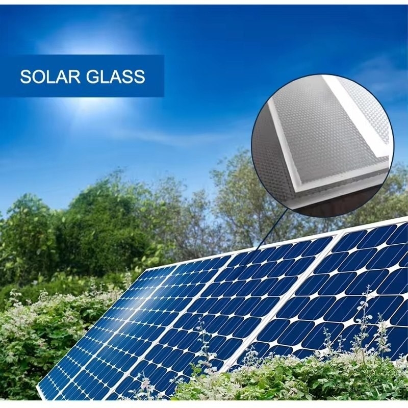 Panneau solaire hautement transparent, verre trempé à faible teneur en fer pour le bâtiment, verre solaire sur mesure